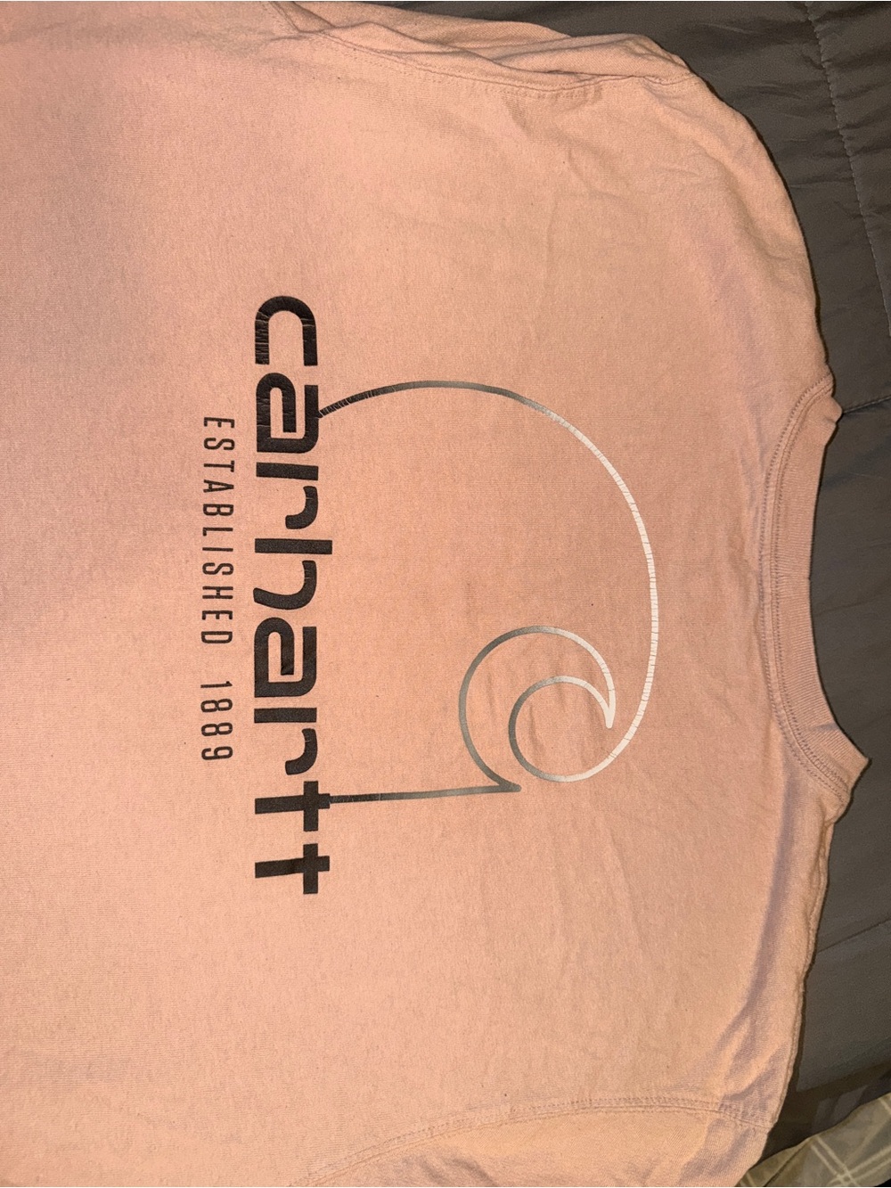 Carhartt Pocket Tee in Pale Pink with Black Logo - Picture 3 of 5